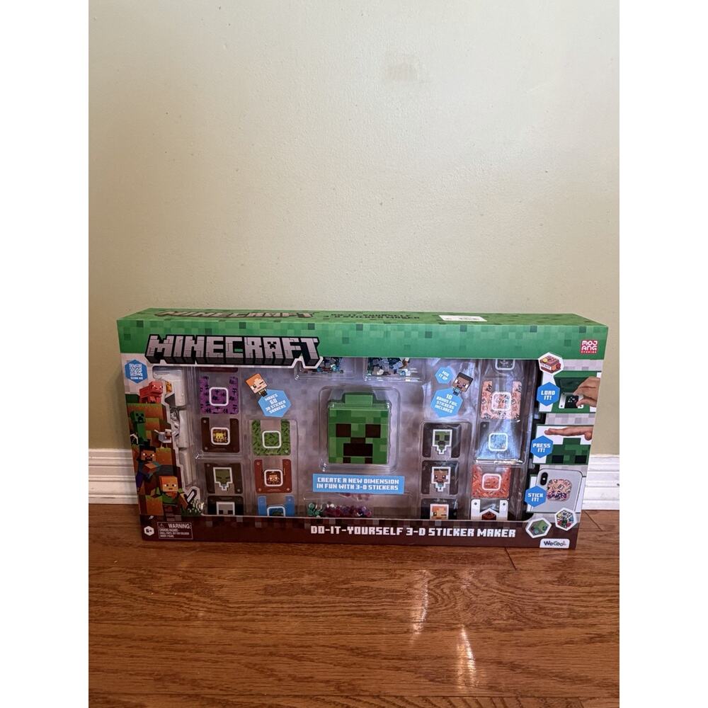 Minecraft Do-It-Yourself 3D Sticker Maker Kit New Factory Sealed